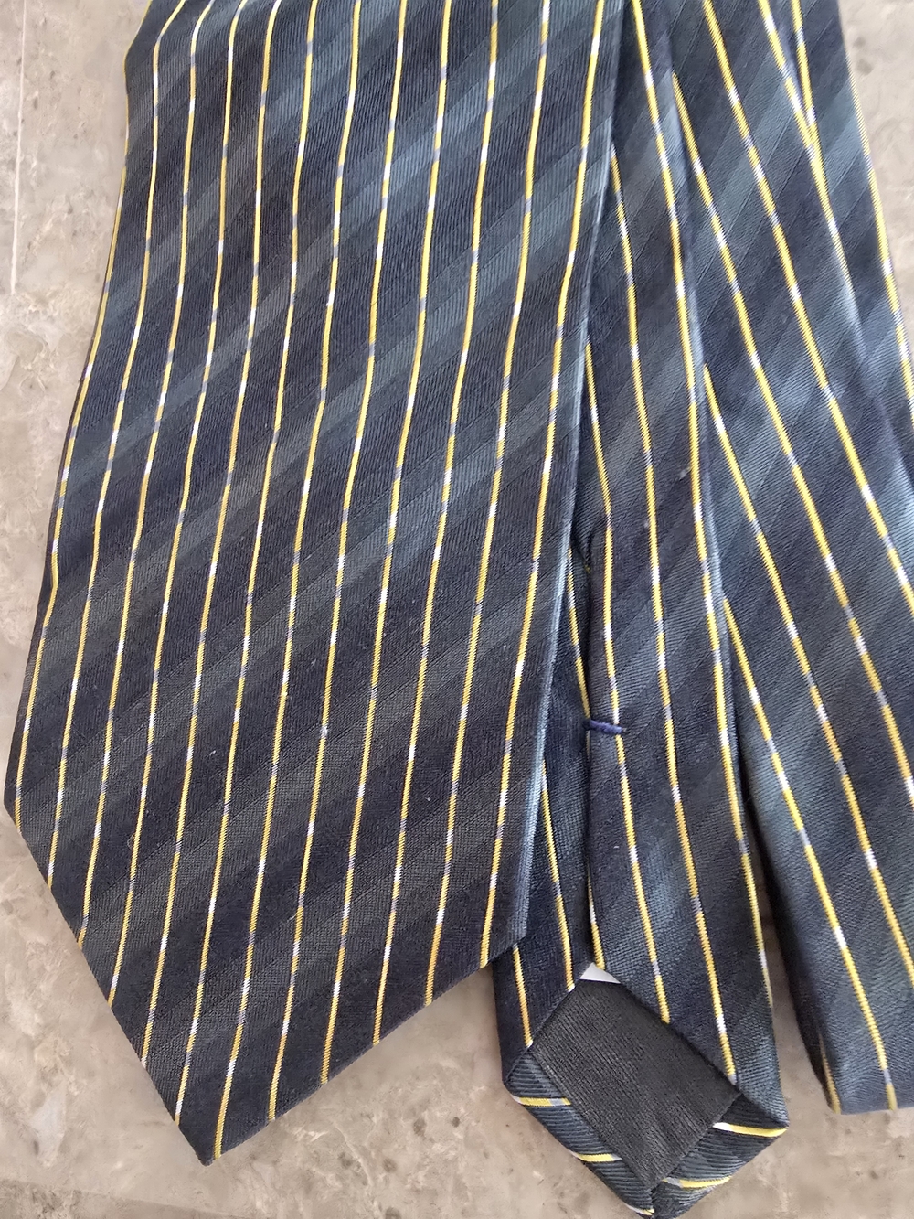 YSL Mens Striped Tie - Picture 3 of 5